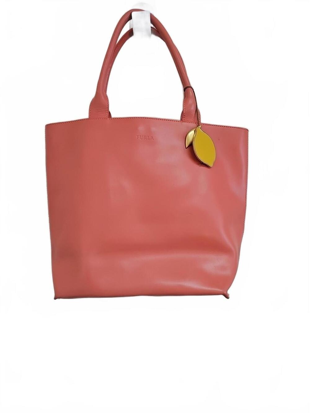 Furla Shoulder Tote Bag Purse Lemon Charm Y2K Style Pink Luxury EUC